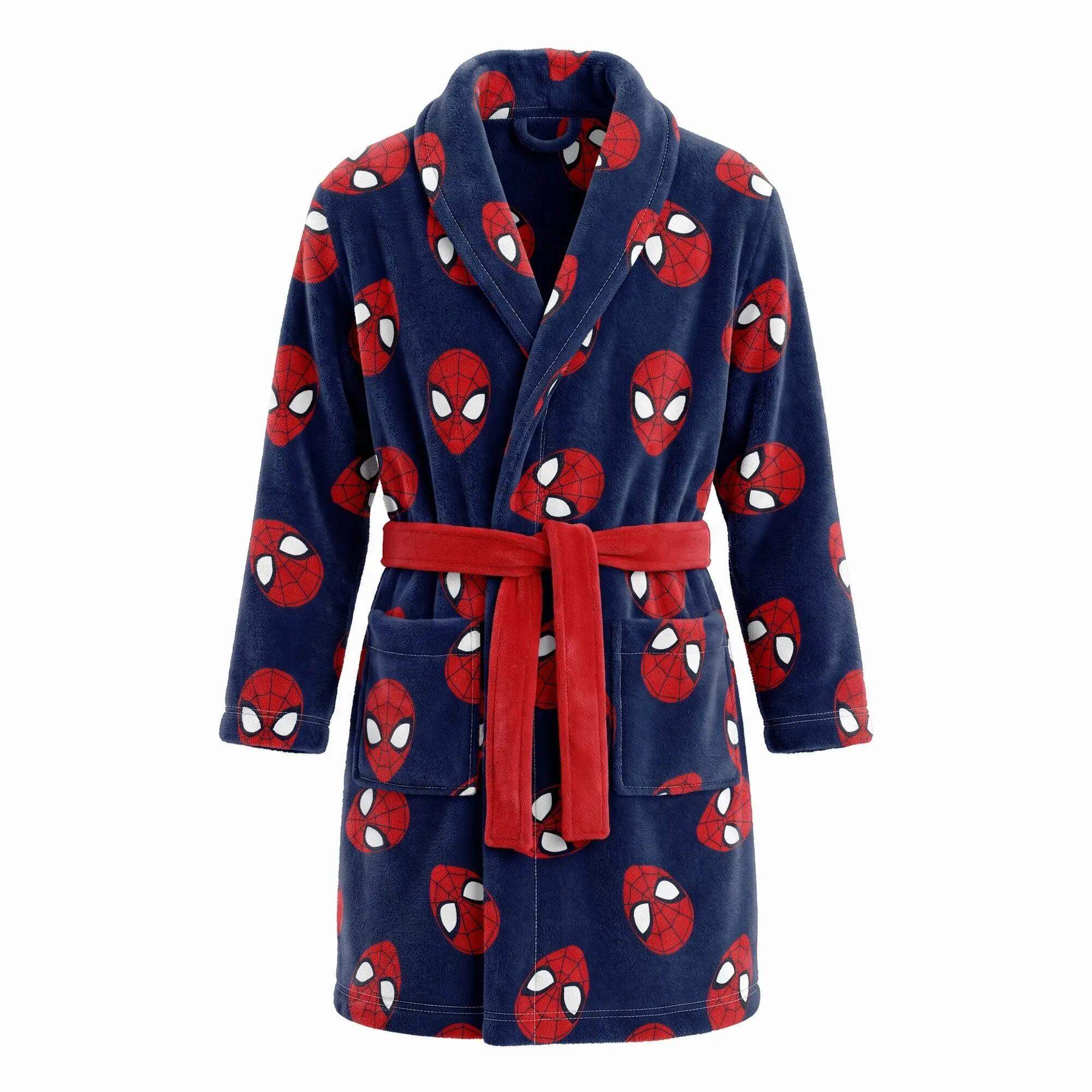 Robe Infantil Spiderman Coral Fleece para Banho e Duche Vermelho e Azul 2/3