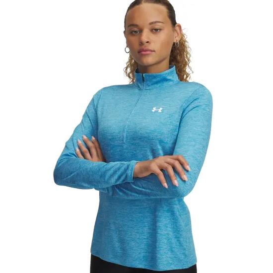Tech" Oberteil für , mit halbem Reißverschluss Damen Pink/Weiß