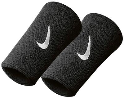 Nike swoosh doublewide polsbandjes roze zwart-wit
