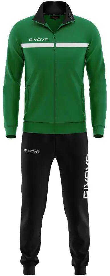 Trening Givova One Full Zip, Verde/Negru, L