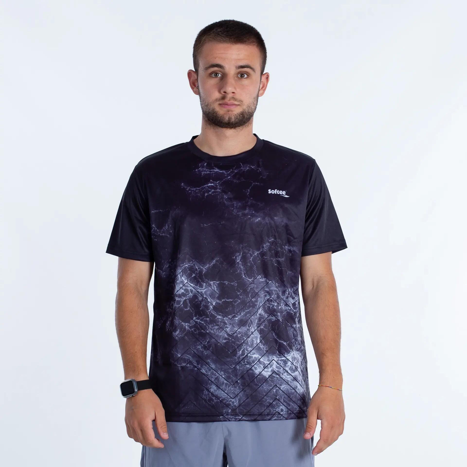 T-shirt Softee Trionic Zwart/Grijs 1/3