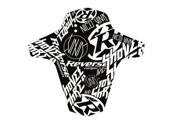 Reverse Mudfender Nico Vink Stickerbomb Schwarz-weiß