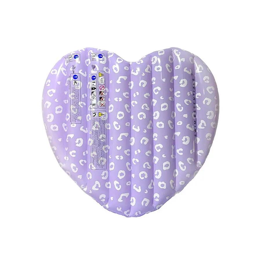Swim Essentials Pool Float - Lila Heart - Leopard - 150 Cm 1/1