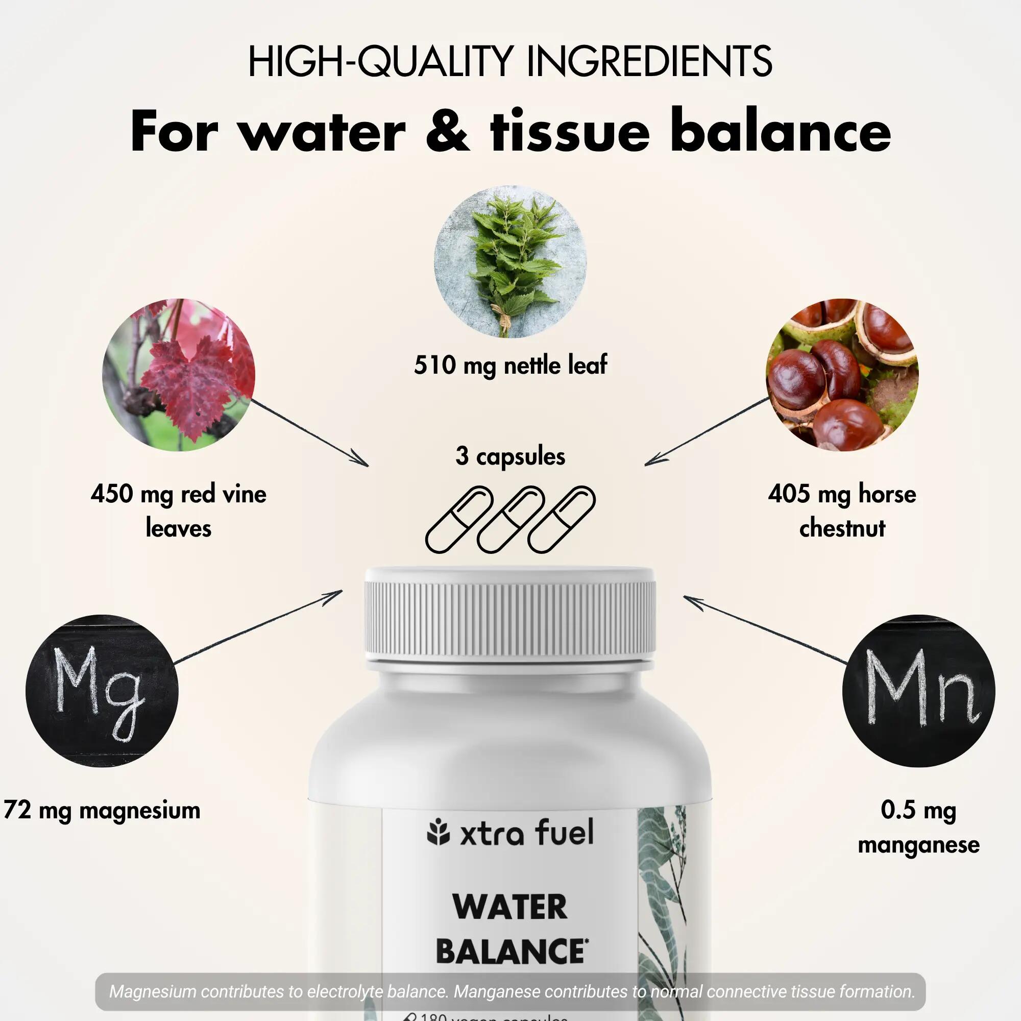 Vochtbalans Water Balance – brandnetel & paardenkastanje – 180 capsules 3/11