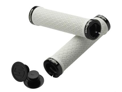Sram-Griffe mit Verriegelung, Doppelklemmen und Endstopfen, weiß
