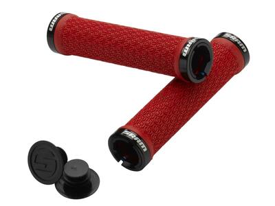 Sram grips locking w/double clamps & end plugs red