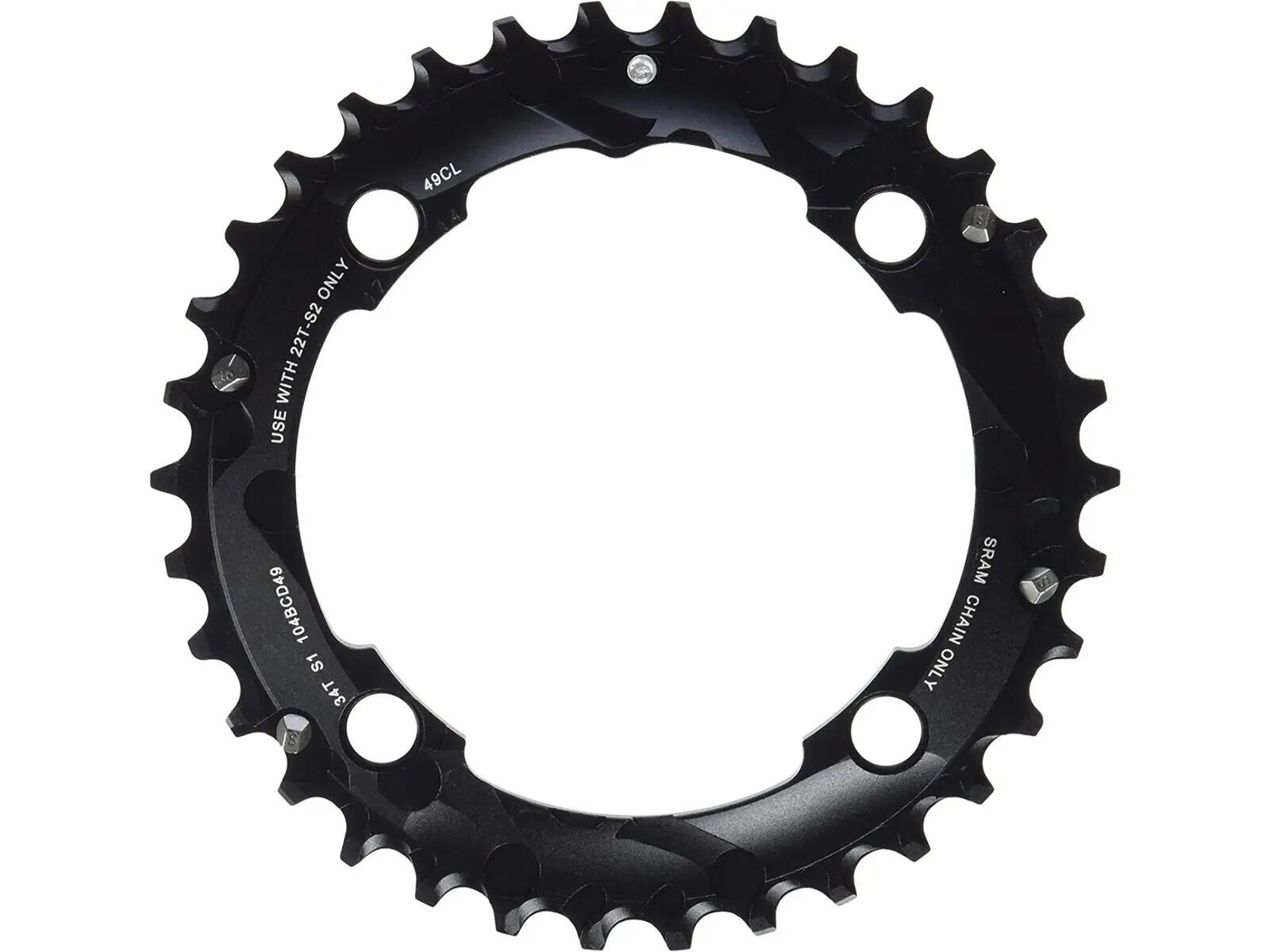Sram Mtb Gx 2x10 Medium Pin Chainring Black