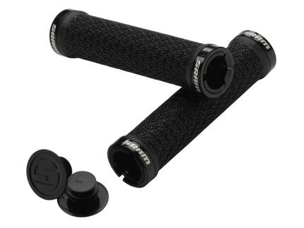 Sram-Griffe mit Verriegelung, Doppelklemmen und Endstopfen, schwarz