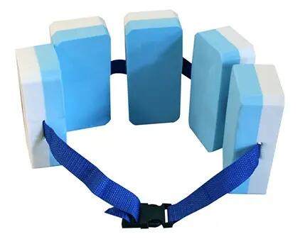 Ceinture de natation d'apprentissage avec fermeture sécurisée bleu/blanc