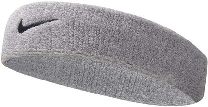 Nike Swoosh Stirnband Matt Silber-Schwarz Grau