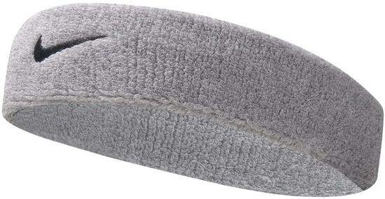 Nike Swoosh Stirnband Matt Silber-Schwarz Grau