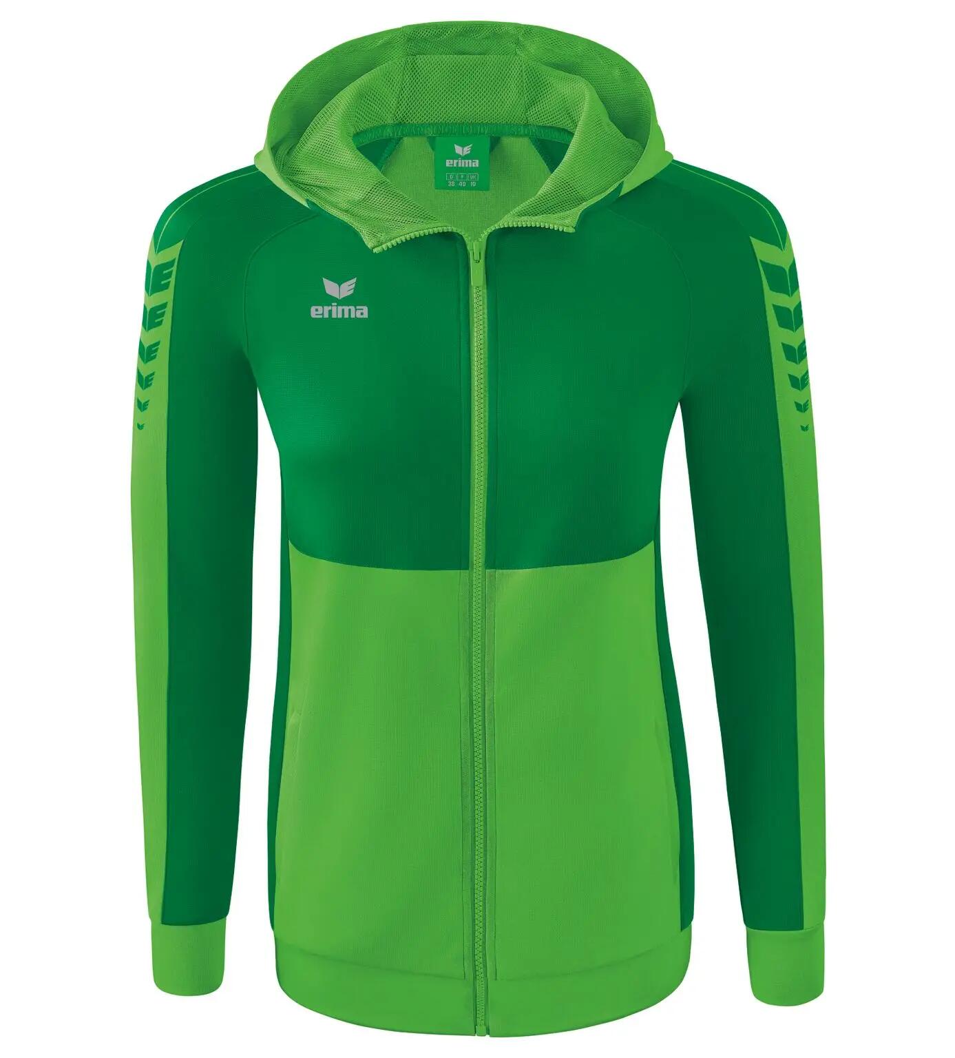 Jachetă de antrenament Erima Six Wings Cu Glugă Verde
