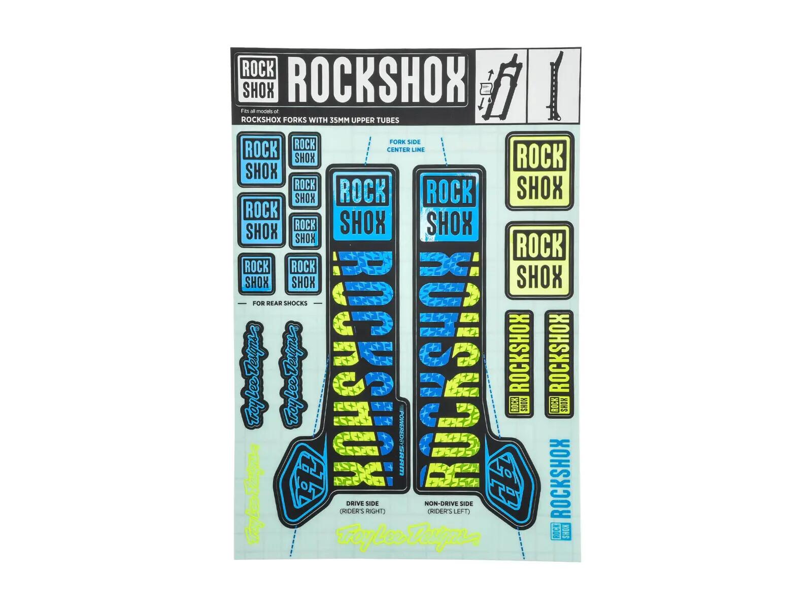 Rockshox Aufkleber-Set Troy Lee Designs 35 mm 1/3