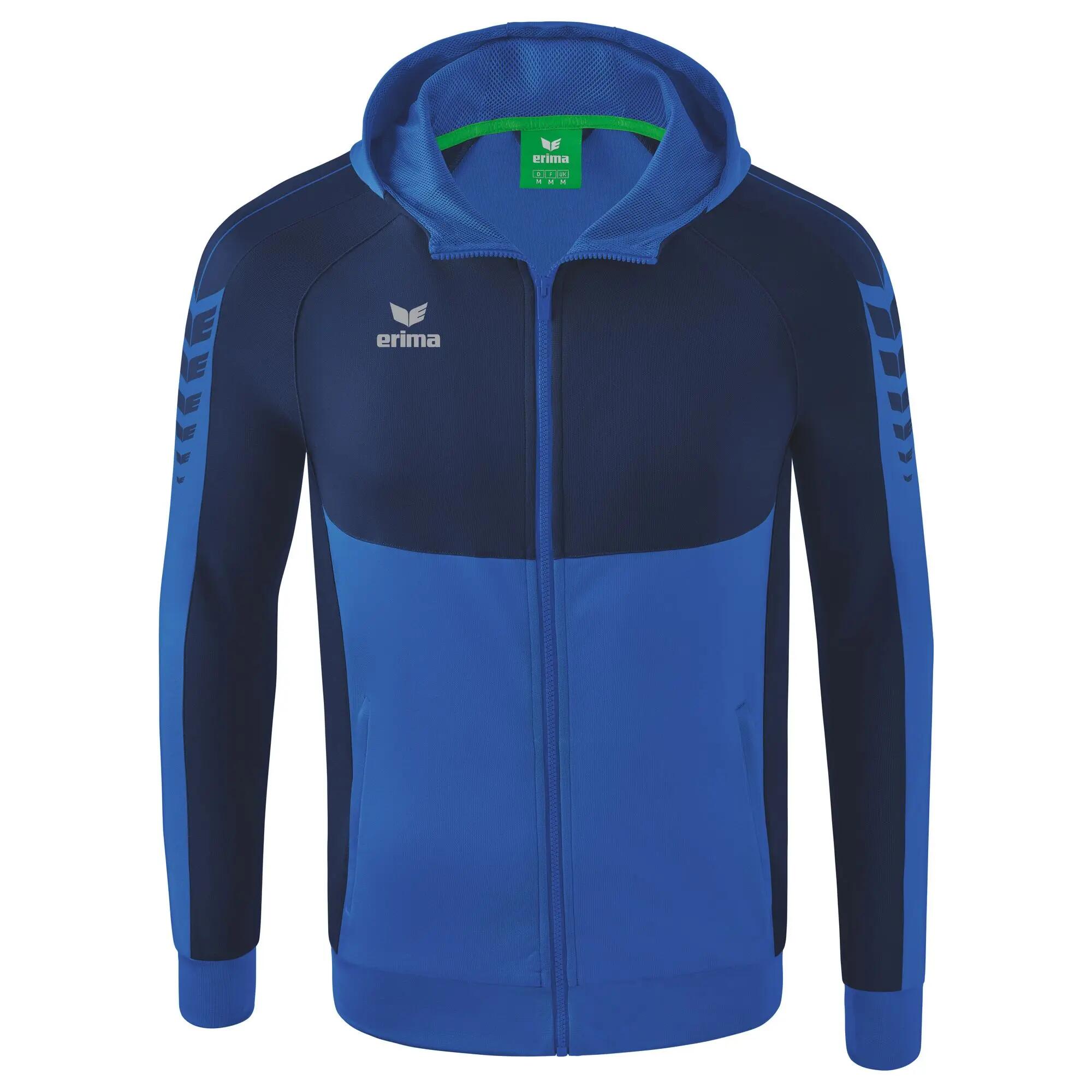 Jachetă de antrenament Erima Six Wings cu glugă New Royal/new Navy