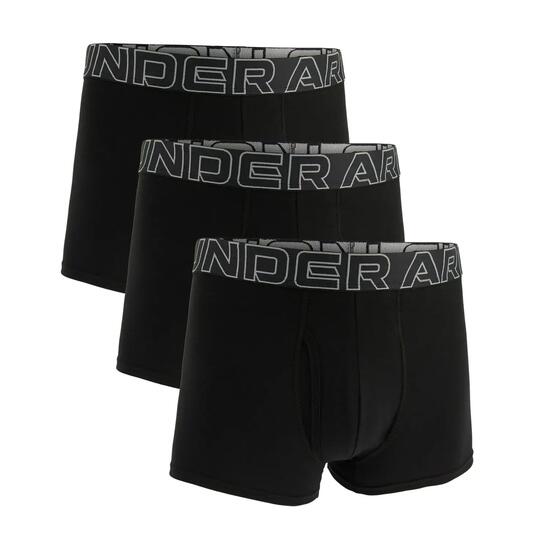 Herren-Boxershorts im 3er-Pack Under Armour M Perf Cotton 3in Schwarz Schwarz