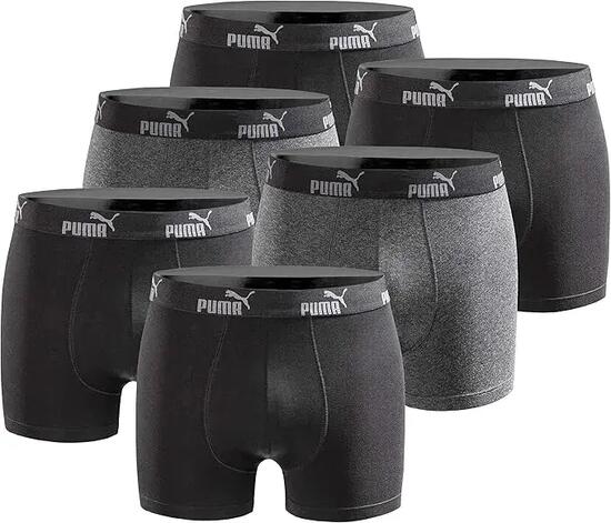 Boxers Puma Boxershorts 6-pack Homme Noir Noir