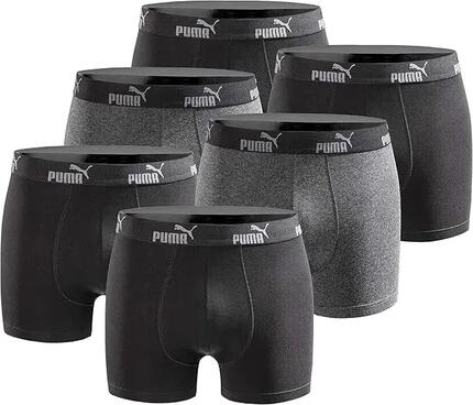 Boxers Puma Boxershorts 6-pack Homme Noir Noir