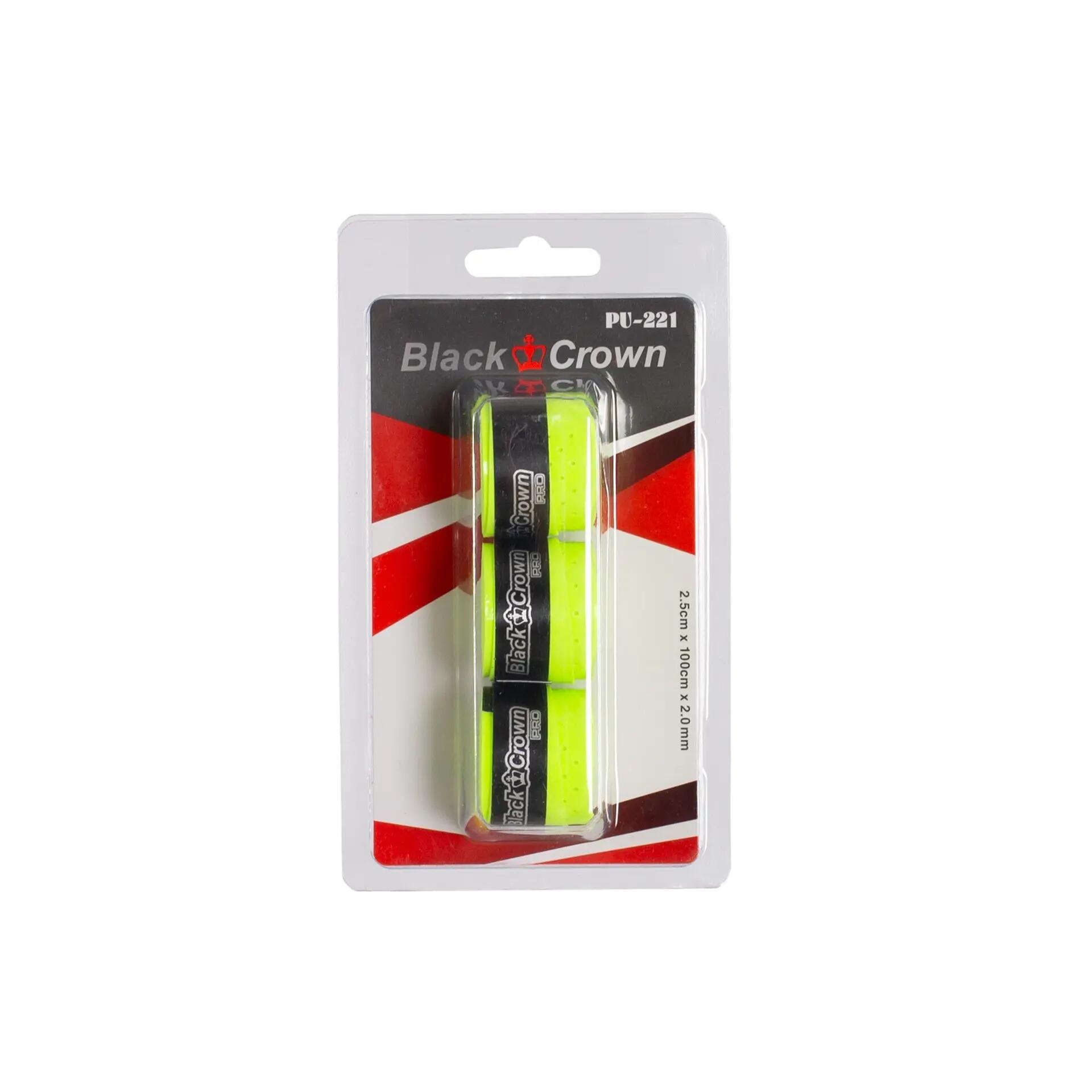 Blister 3 Overgrips Corona Perforados Negro Amarillo 1/5