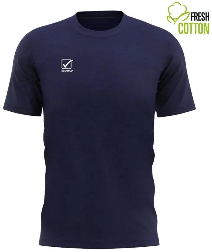 T-shirt Givova Cotone Granatowo-Niebieski 1/4