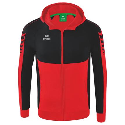 Veste d'entraînement Erima Six Wings à capuche rouge/blanc junior