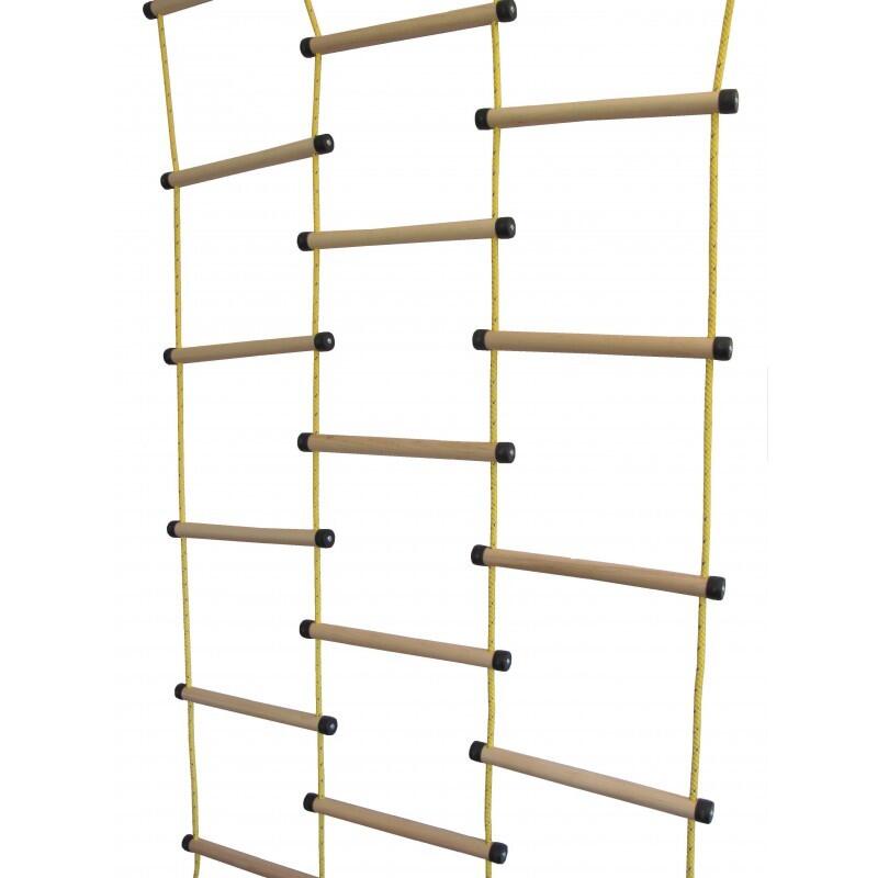 Sprossenwand für Kinderzimmer  M3 240 - 290 cm Gelb Holzsprossen Kindersport