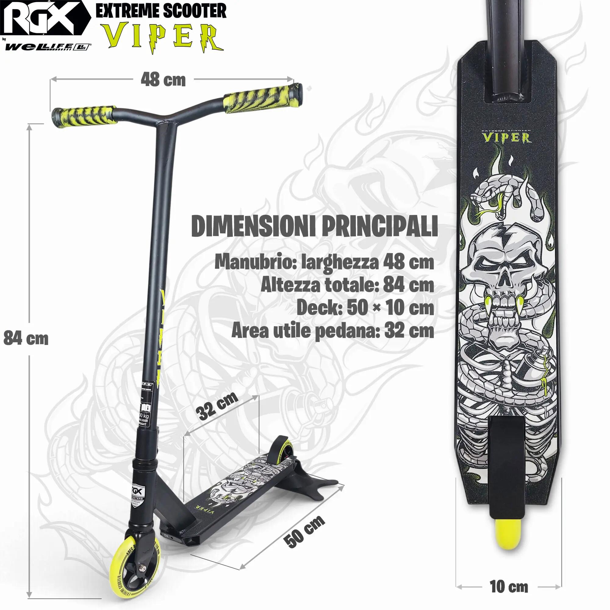 Monopattino Freestyle Compressione IHC Ruote 110 mm Core Allumino RGX Viper 6/14