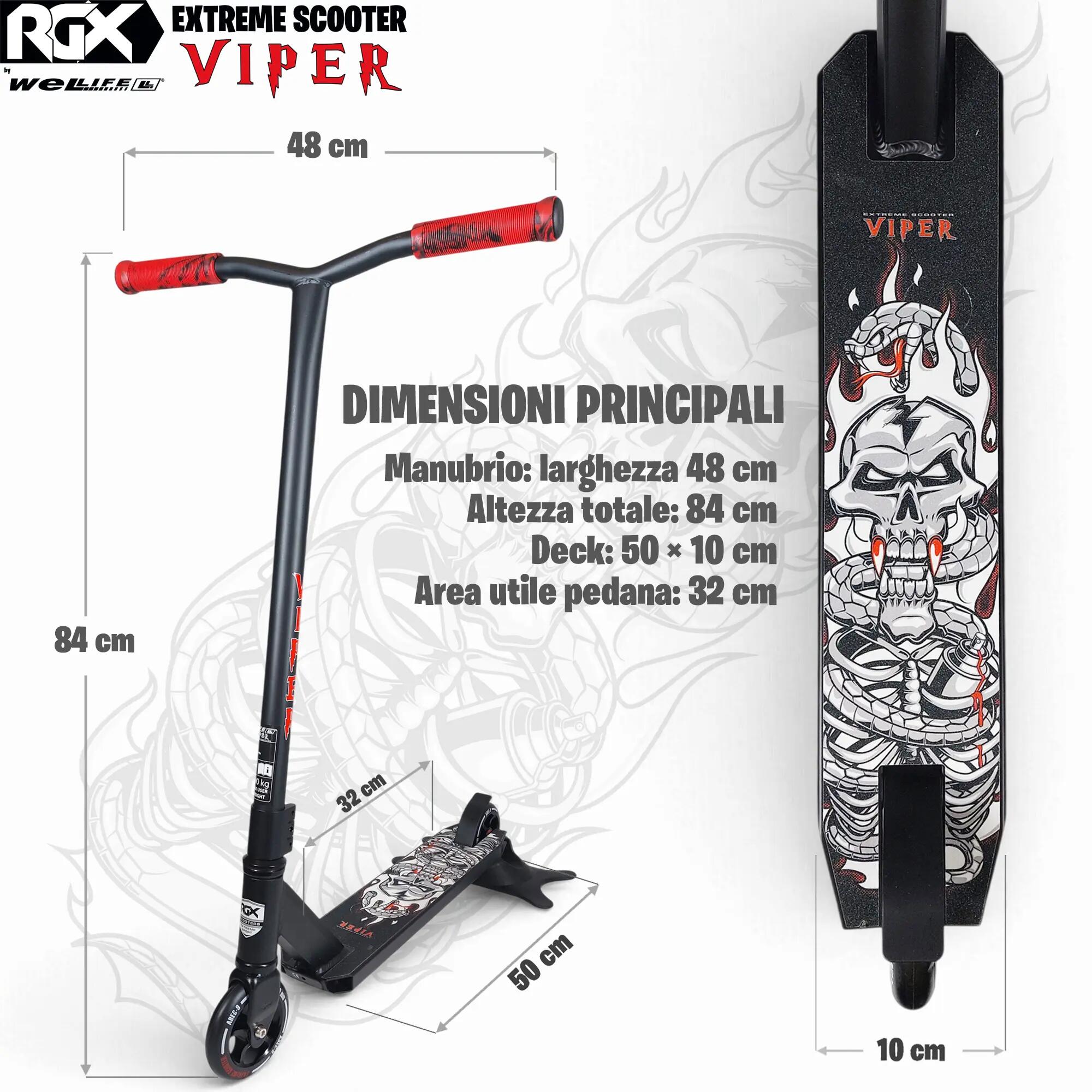 Monopattino Freestyle Compressione IHC Ruote 110 mm Core Allumino RGX Viper 6/13