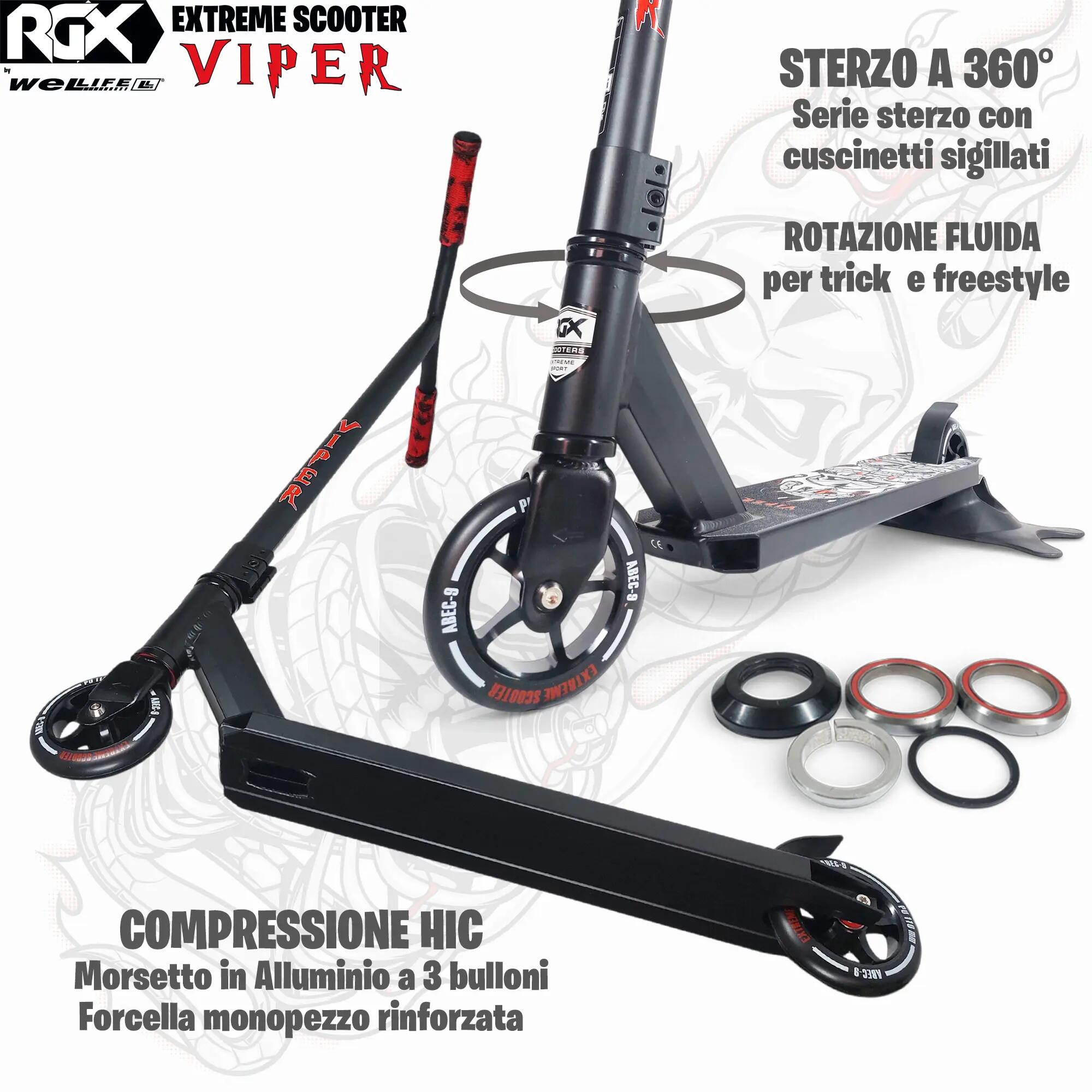 Monopattino Freestyle Compressione IHC Ruote 110 mm Core Allumino RGX Viper 4/13