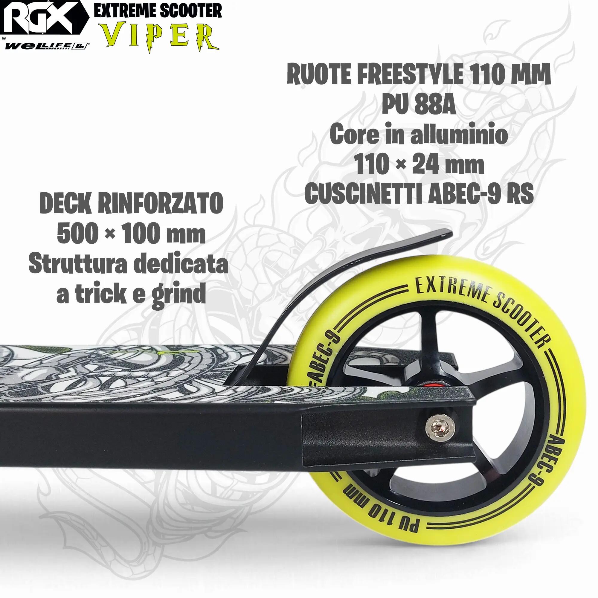 Monopattino Freestyle Compressione IHC Ruote 110 mm Core Allumino RGX Viper 3/14
