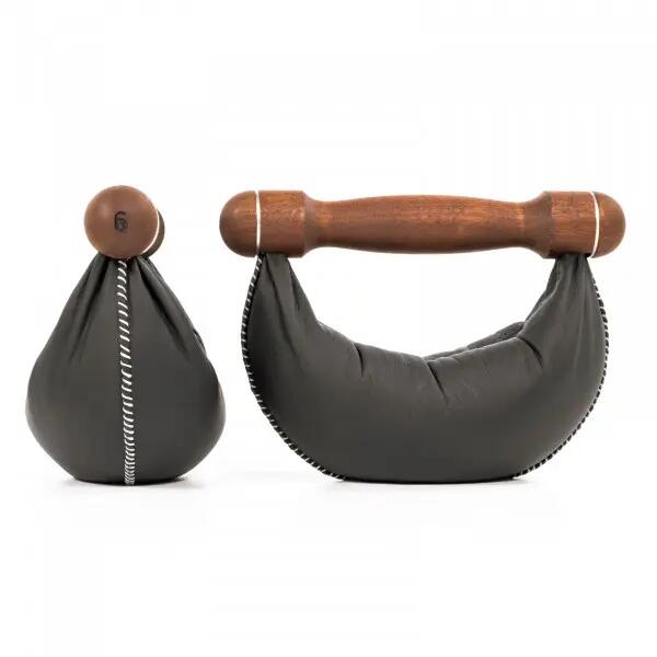 Clubbell - Renforcement musculaire - NOHRD Swing - 1 kg - Cuir et noyer 5/6
