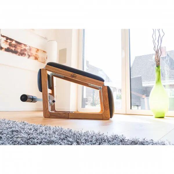 TriaTrainer Opklapbare Trainingsbank - Eiken - Leer 10/10