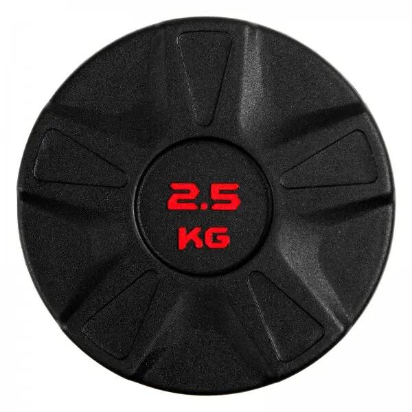 Halter - krachttraining - Taurus - 27,5 kg - polyurethaan - zwart/rood 6/10