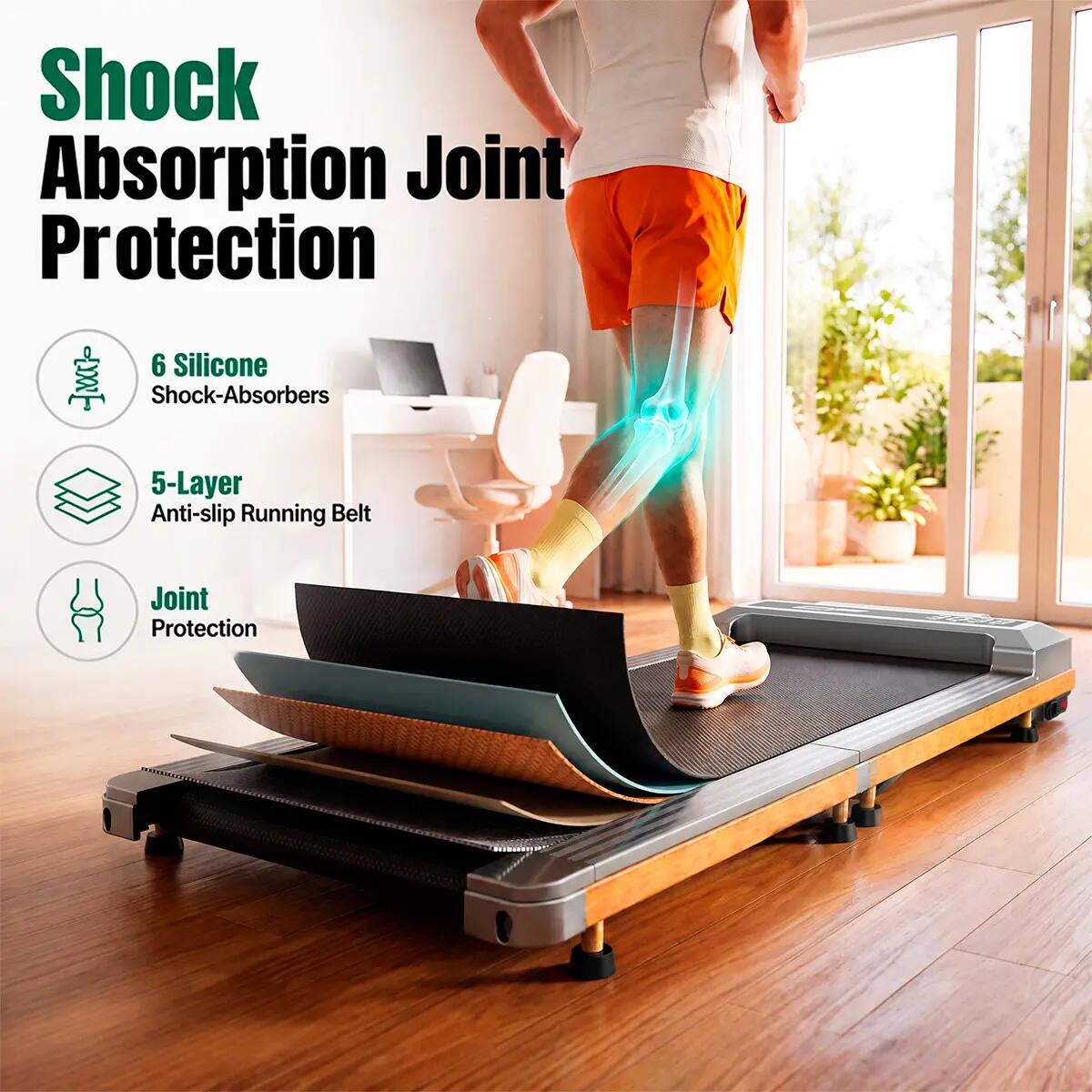 Passadeira Dobrável 180º, Walking Pad Silenciosa para Casa, 2.5HP e 130kg 4/6