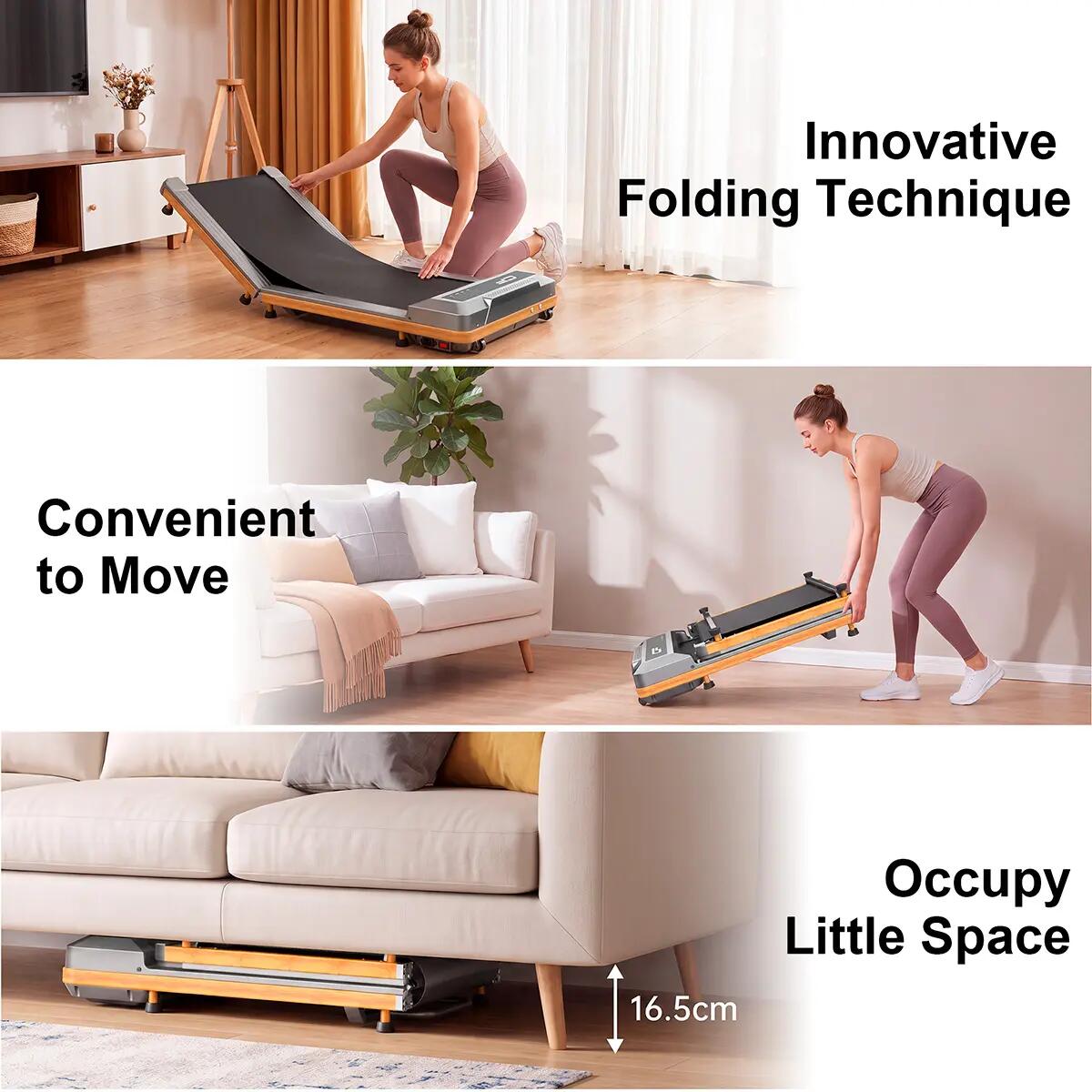 Passadeira Dobrável 180º, Walking Pad Silenciosa para Casa, 2.5HP e 130kg 2/6