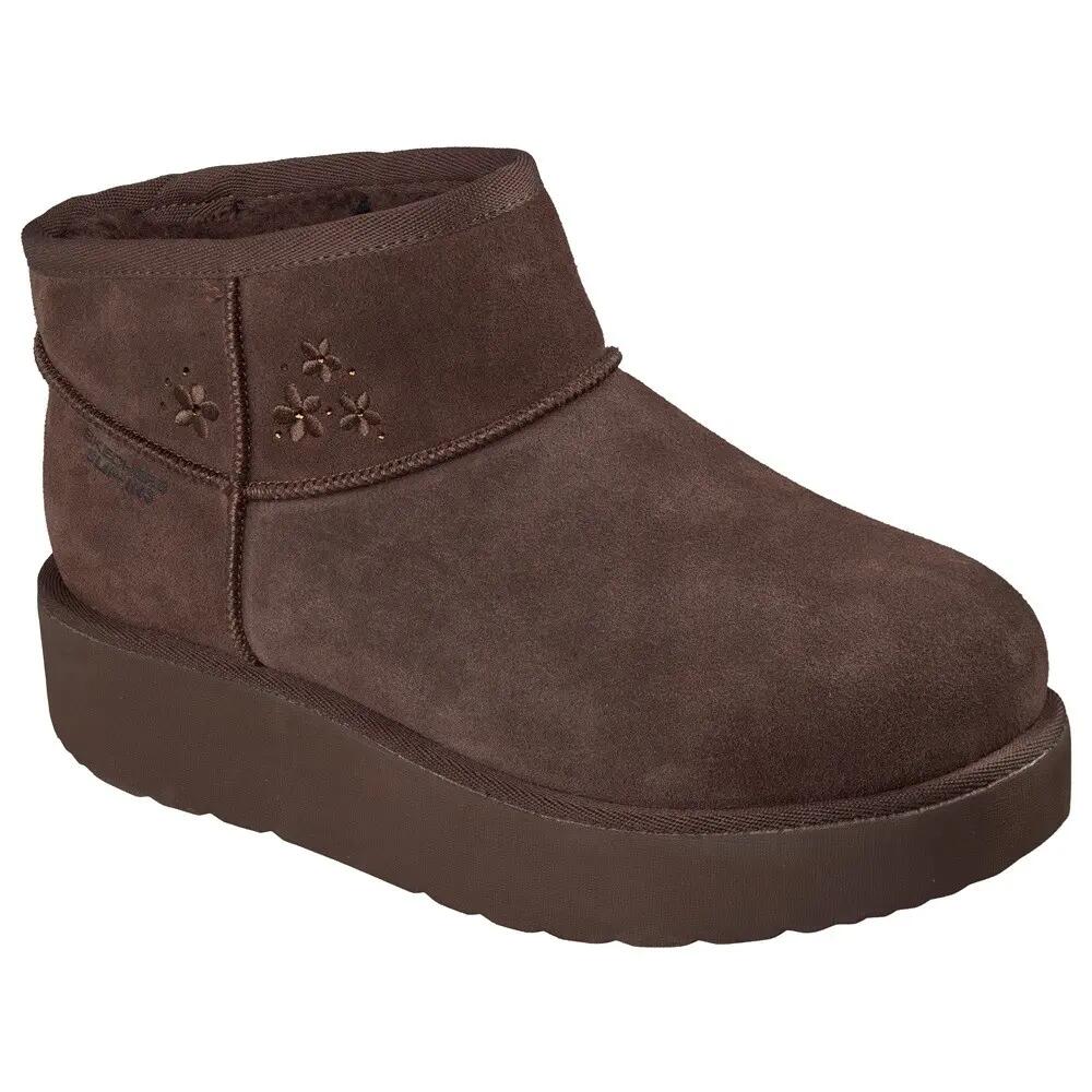 Keep Cozy marron   - BOTTE Media Skechers  sans  lacets 2/7