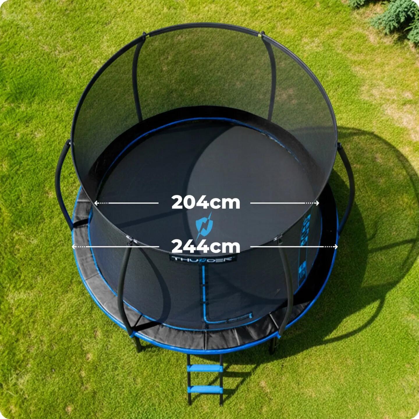 Trampolim de jardim para crianças THUNDER 8 pés 244 cm com escada 3/7