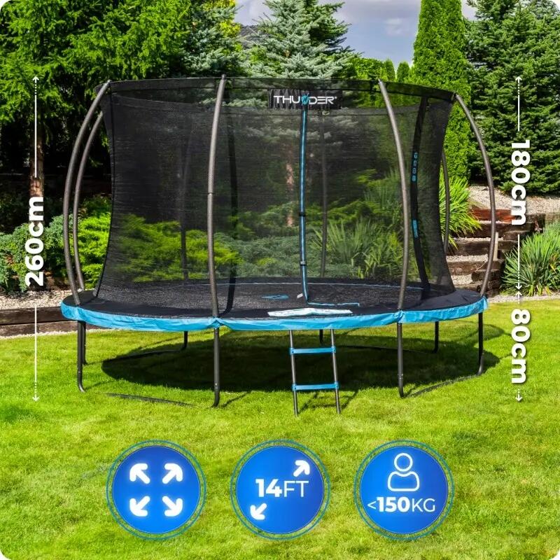 Trampoline 14FT 427CM Thunder pour enfants montage facile avec échelle 2/7