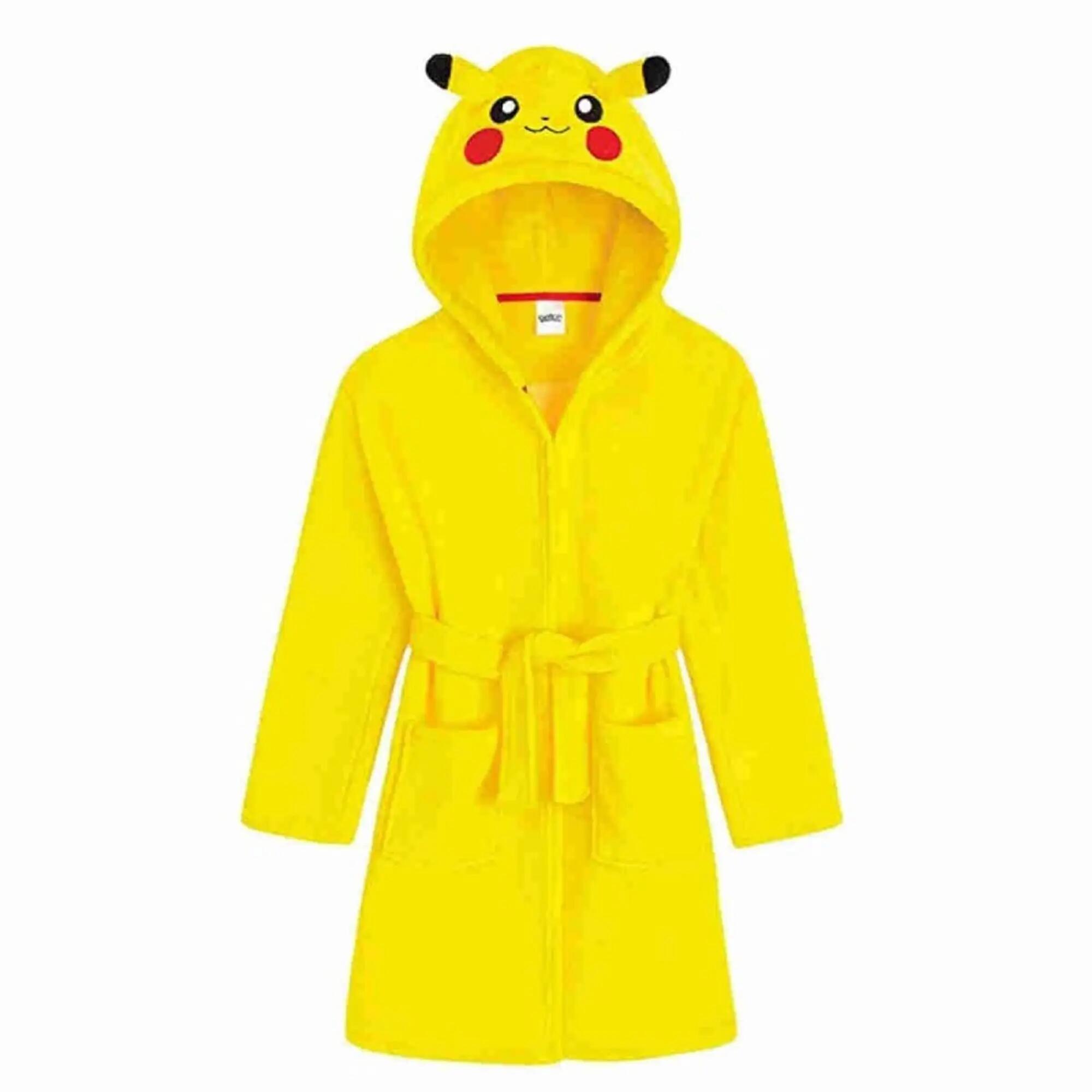 Accappatoio Bambini Pikachu Pokémon con Cappuccio e Cintura Giallo 1/2