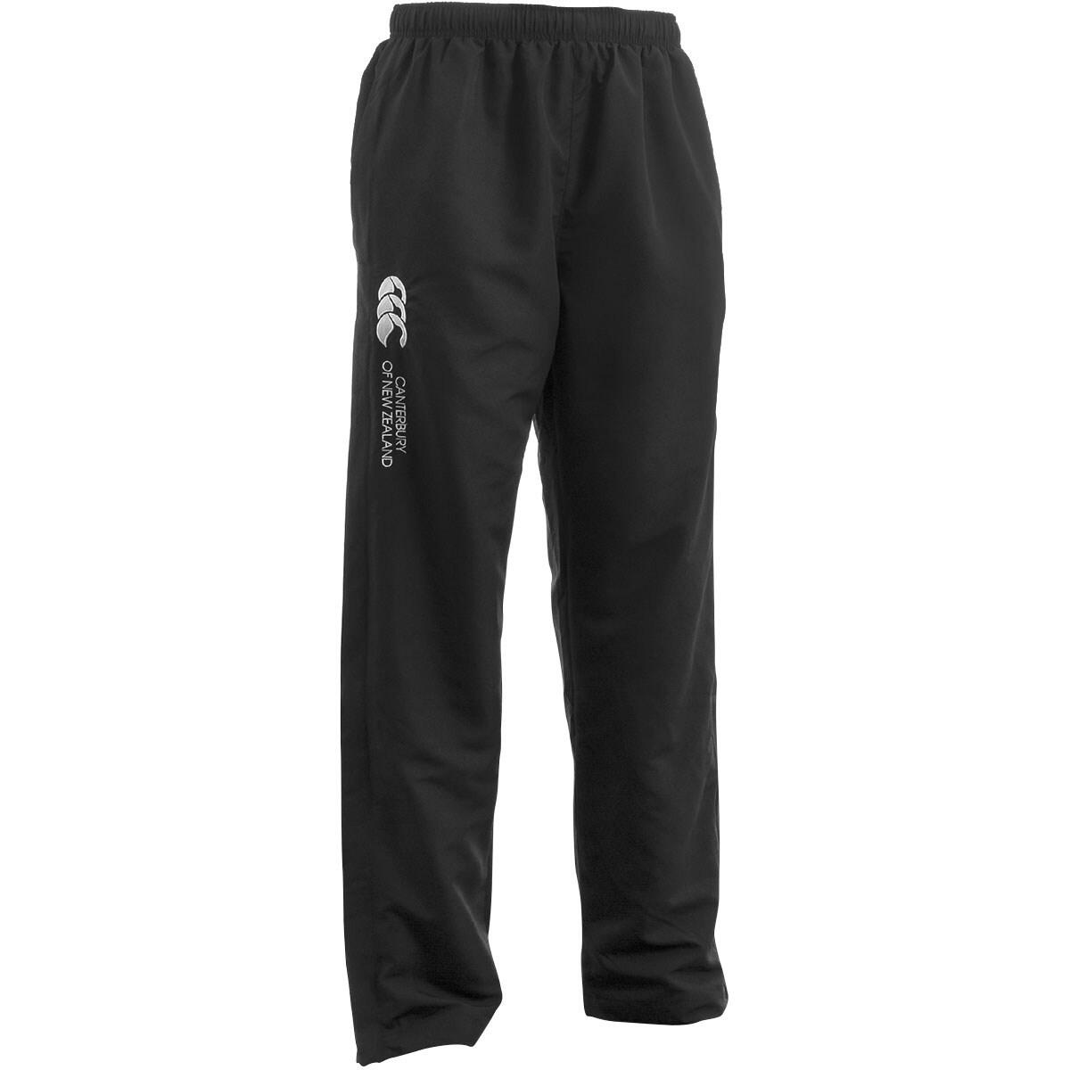 Mens Open Hem Tracksuit Bottoms (Black/White) 1/4