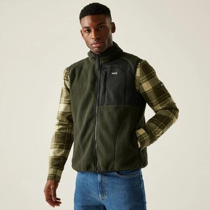 Gilet sans manches entièrement zippé en tissu borg pour homme Frankie