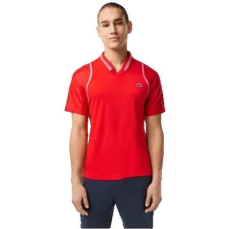 Polo LACOSTE TENNIS x Daniil Medvedev Slim Fit blanc mesh 1/6