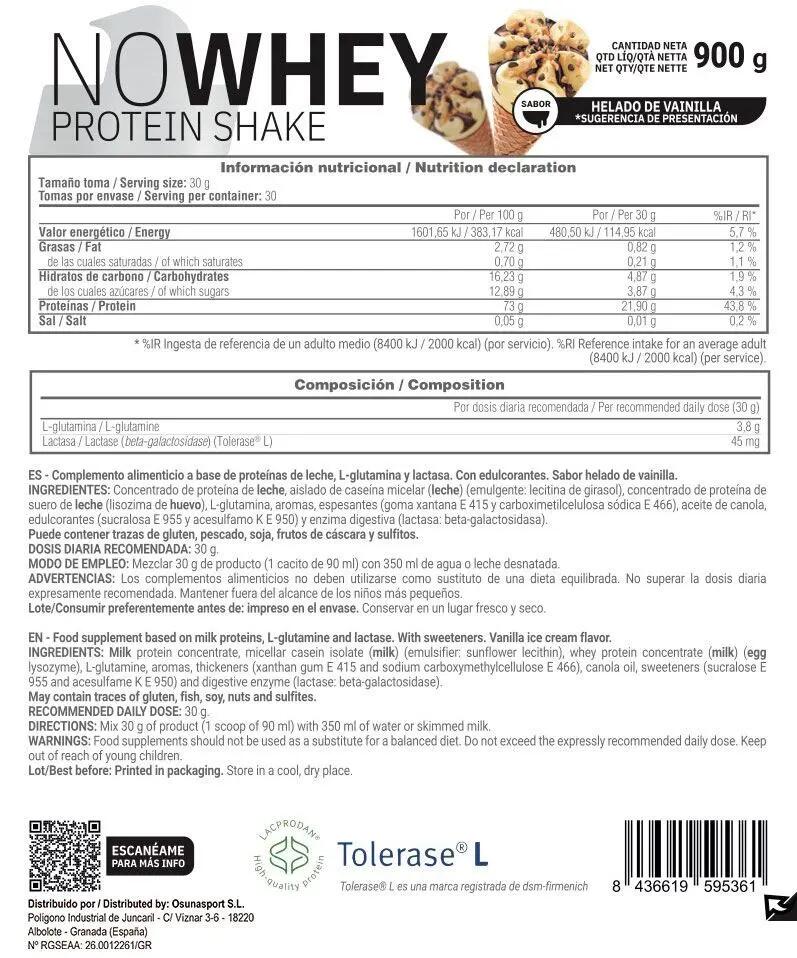 NoWhey Protein - 900g Vanilleeis - Masmusculo 2/2