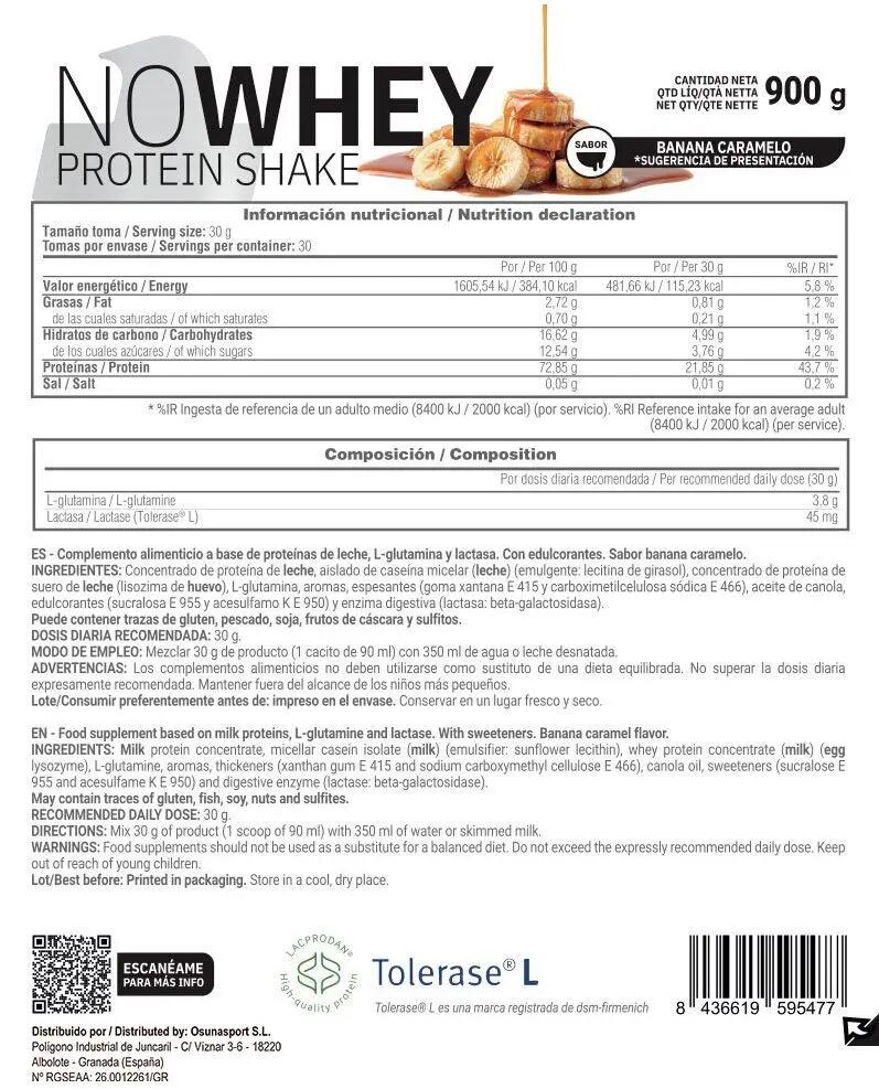 NoWhey Protein - 900g Banane-Karamell - Masmusculo 2/2