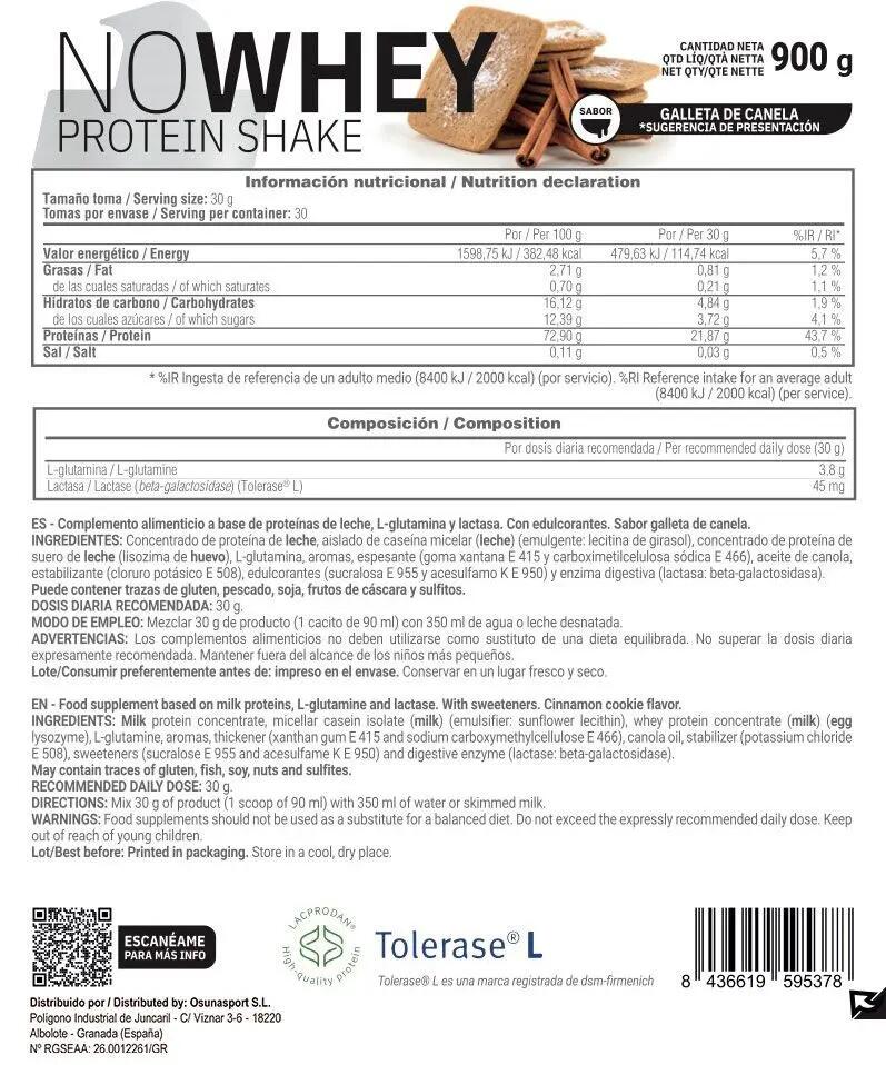 NoWhey Protein - 900g biscoitos de canela - Masmusculo 2/2