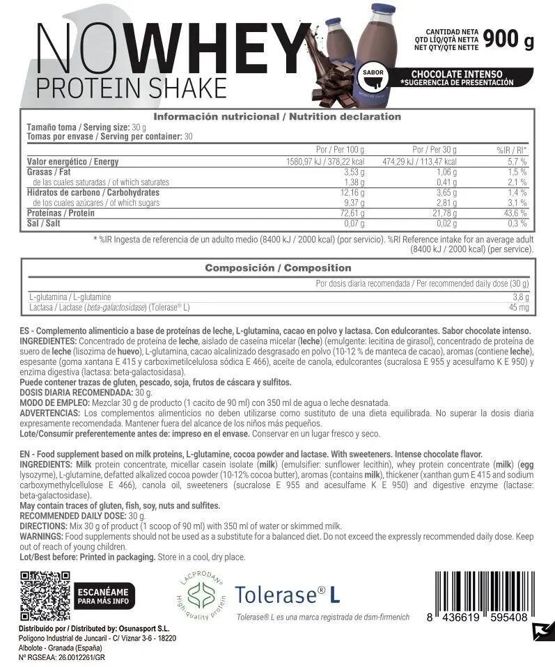 NoWhey Protein - 900g Chocolate intenso - Masmusculo 2/2