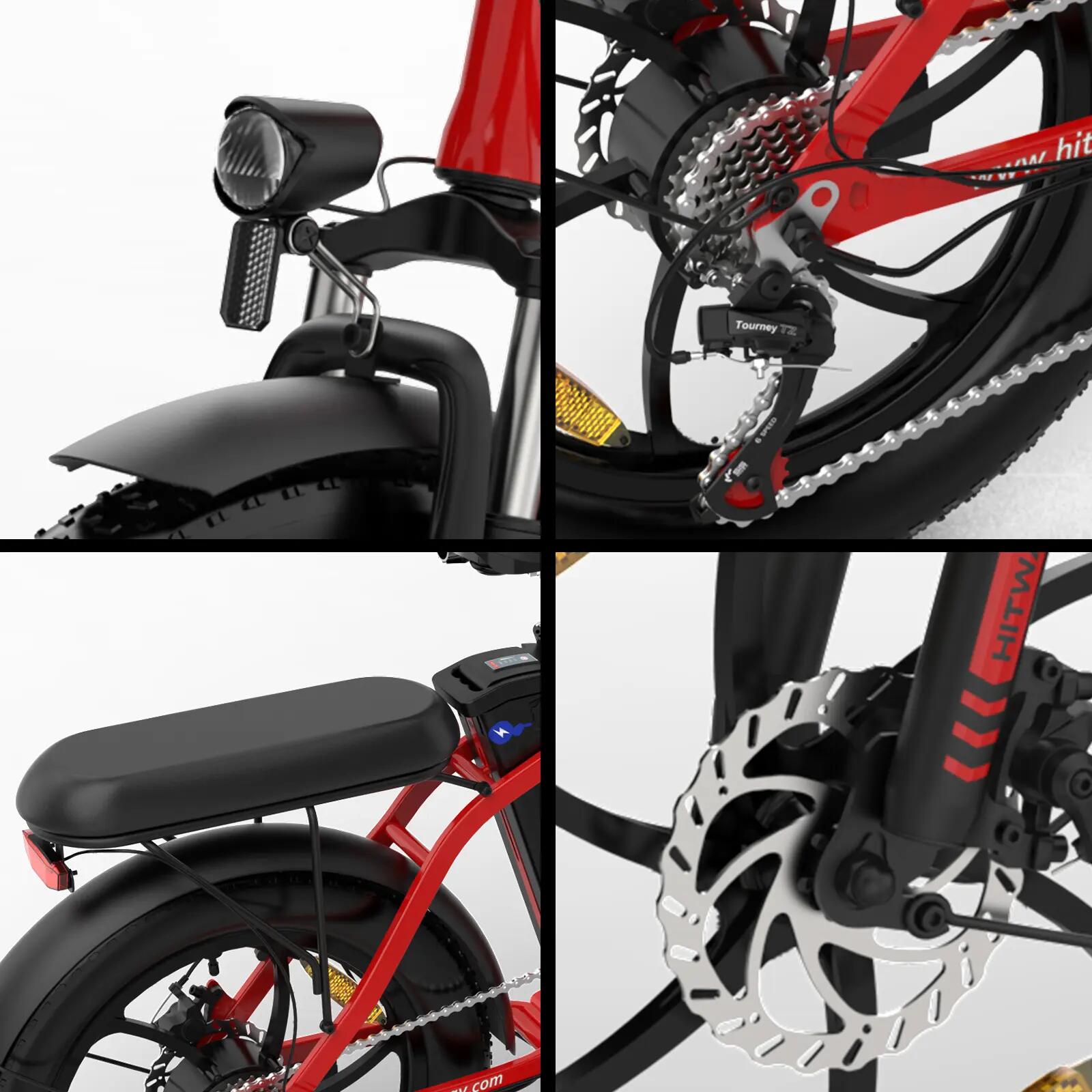Vélo électrique 20×4,0" VAE pliant 48V 15Ah Vélo électrique pliant IP54 BK6MS 5/5