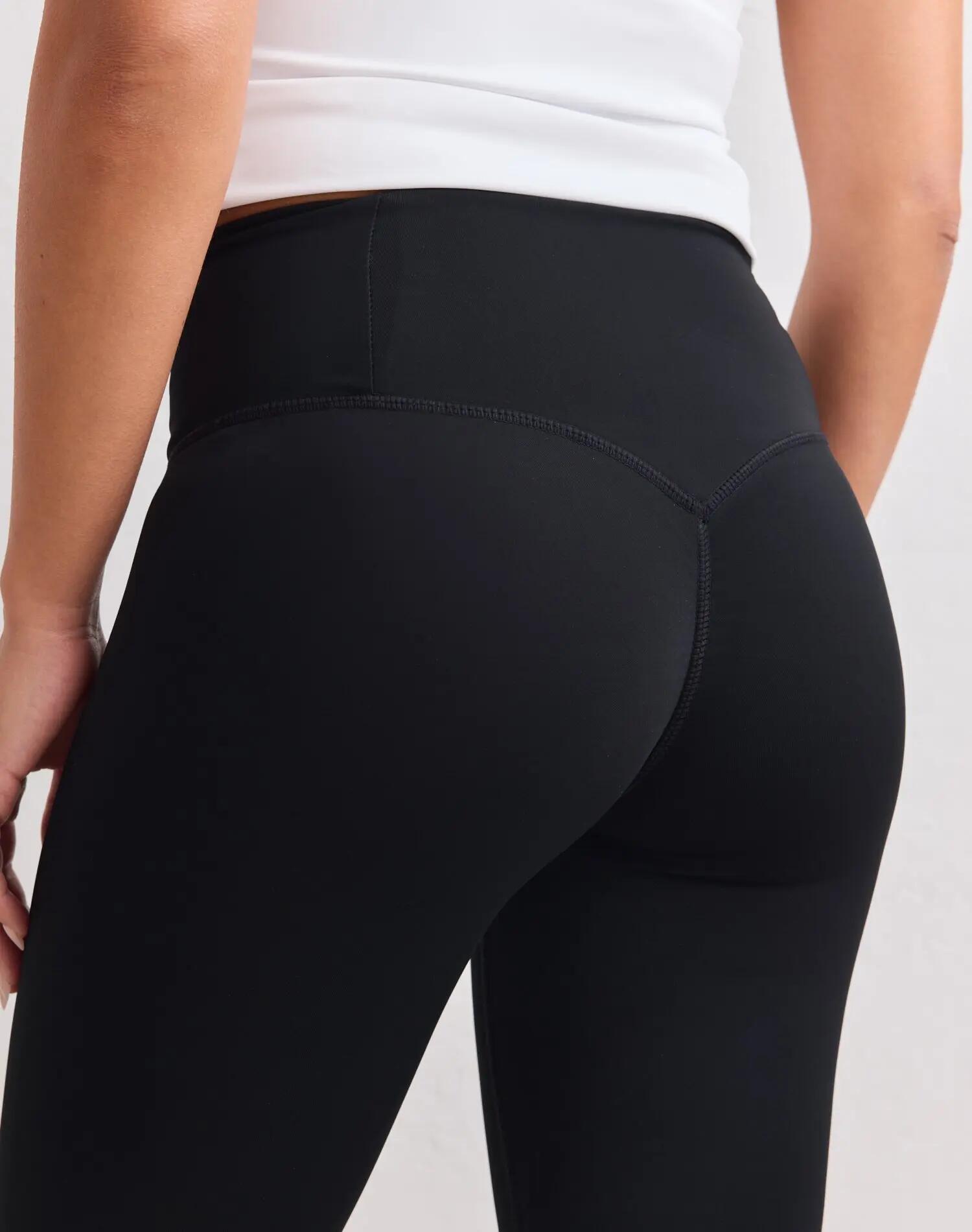 Femme Legging Taille Haute Compressif Effet Froncé Invisible Pace Noir 6/7