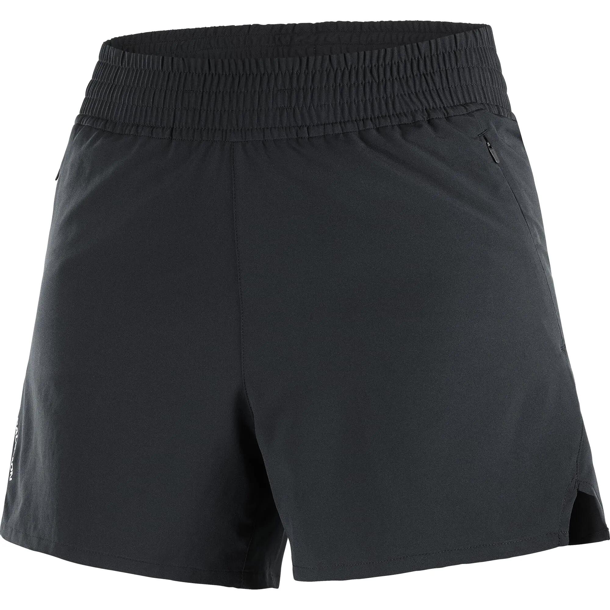 Short - Running - Femme - Léger, 4" - SALOMON SHAKEout Core - Deep Black 1/3