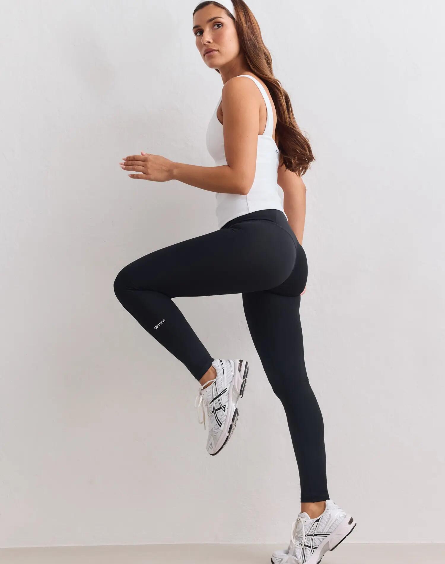 Femme Legging Taille Haute Compressif Effet Froncé Invisible Pace Noir 3/7
