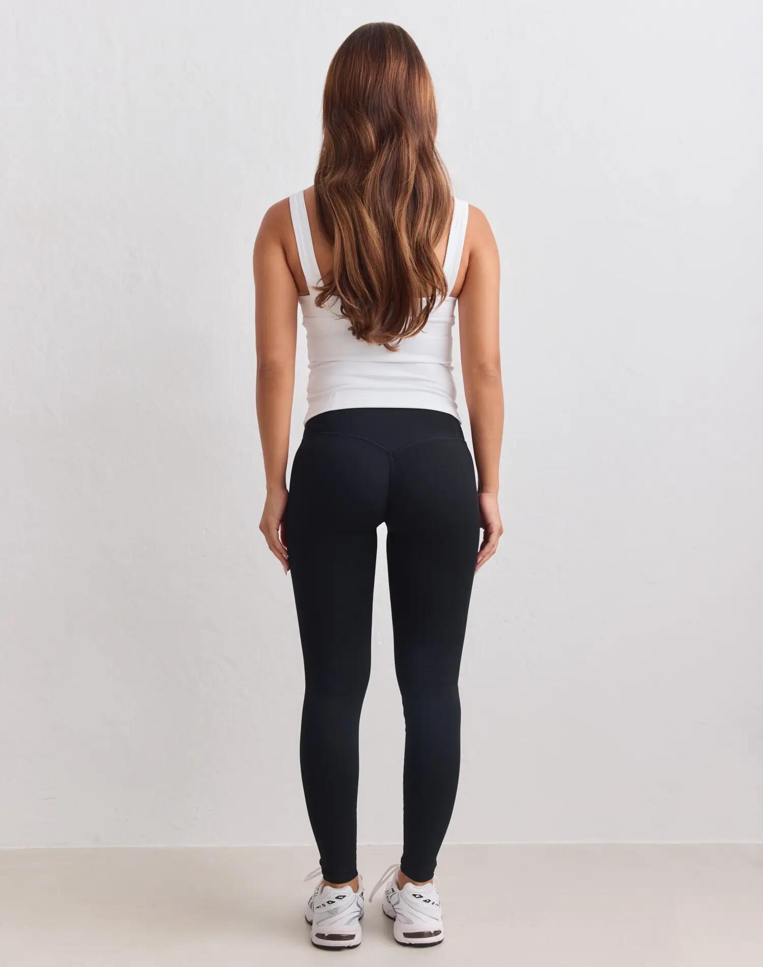Femme Legging Taille Haute Compressif Effet Froncé Invisible Pace Noir 2/7
